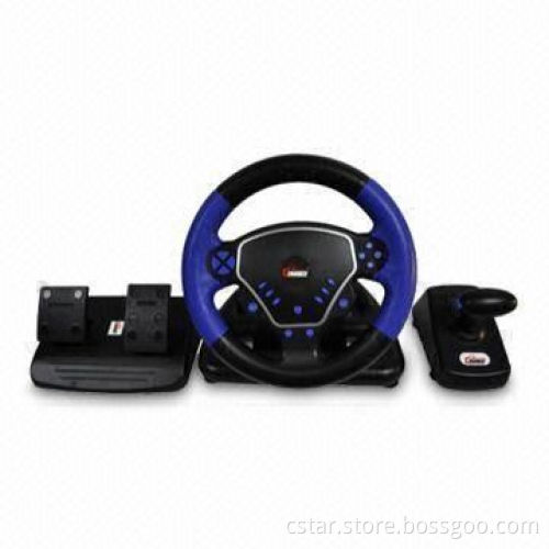Guangdong wholesale video game steering wheel with vibration function for PS2/P3/PC